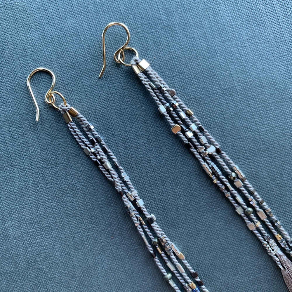 Handmade Silk Earrings - Picture 4 of 6